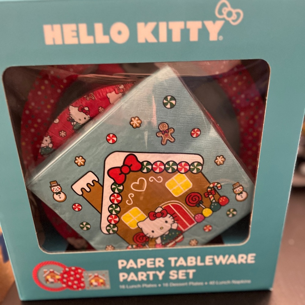Hello Kitty Christmas Gingerbread Paper Tableware Party Set Holiday Friends 2024